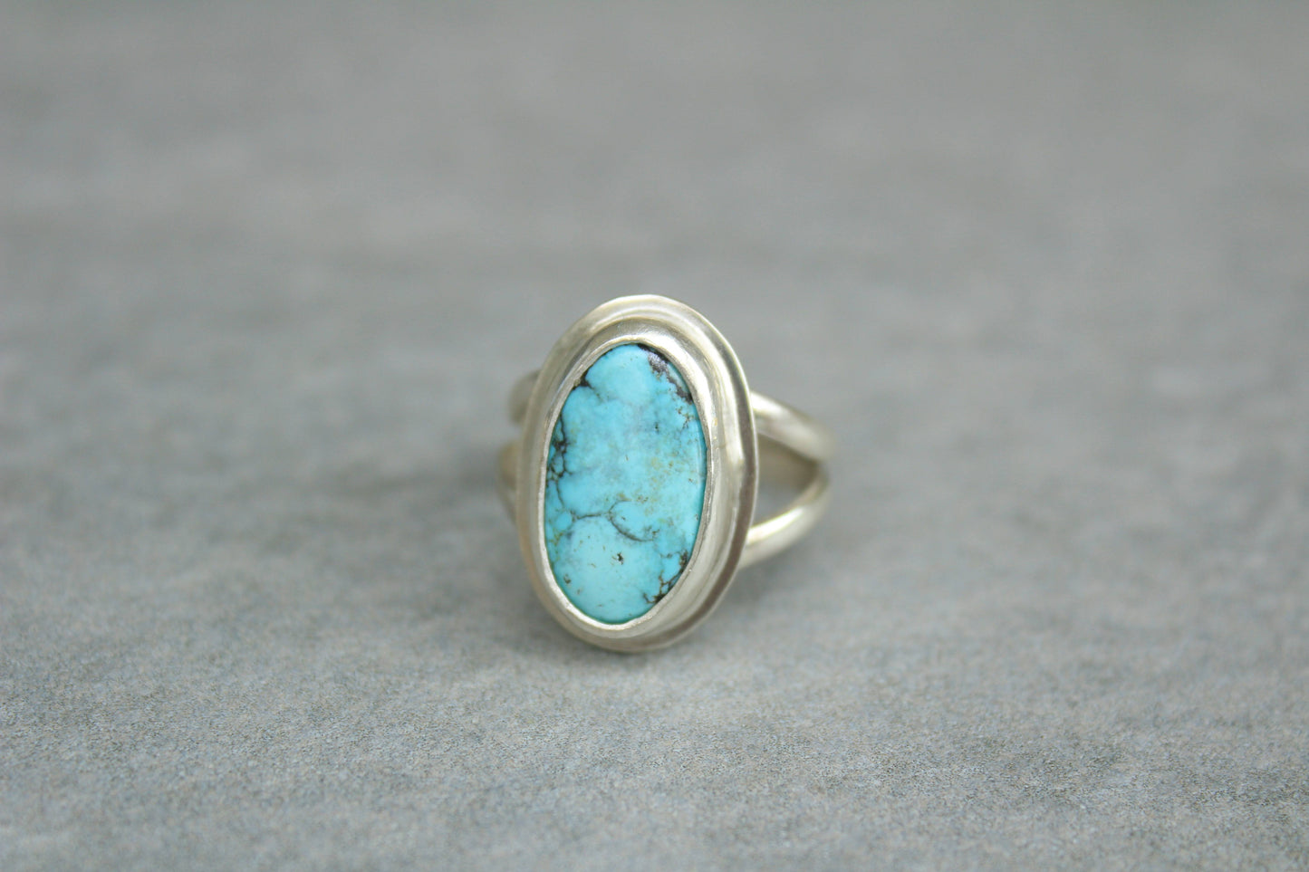 split band simple turquoise ring