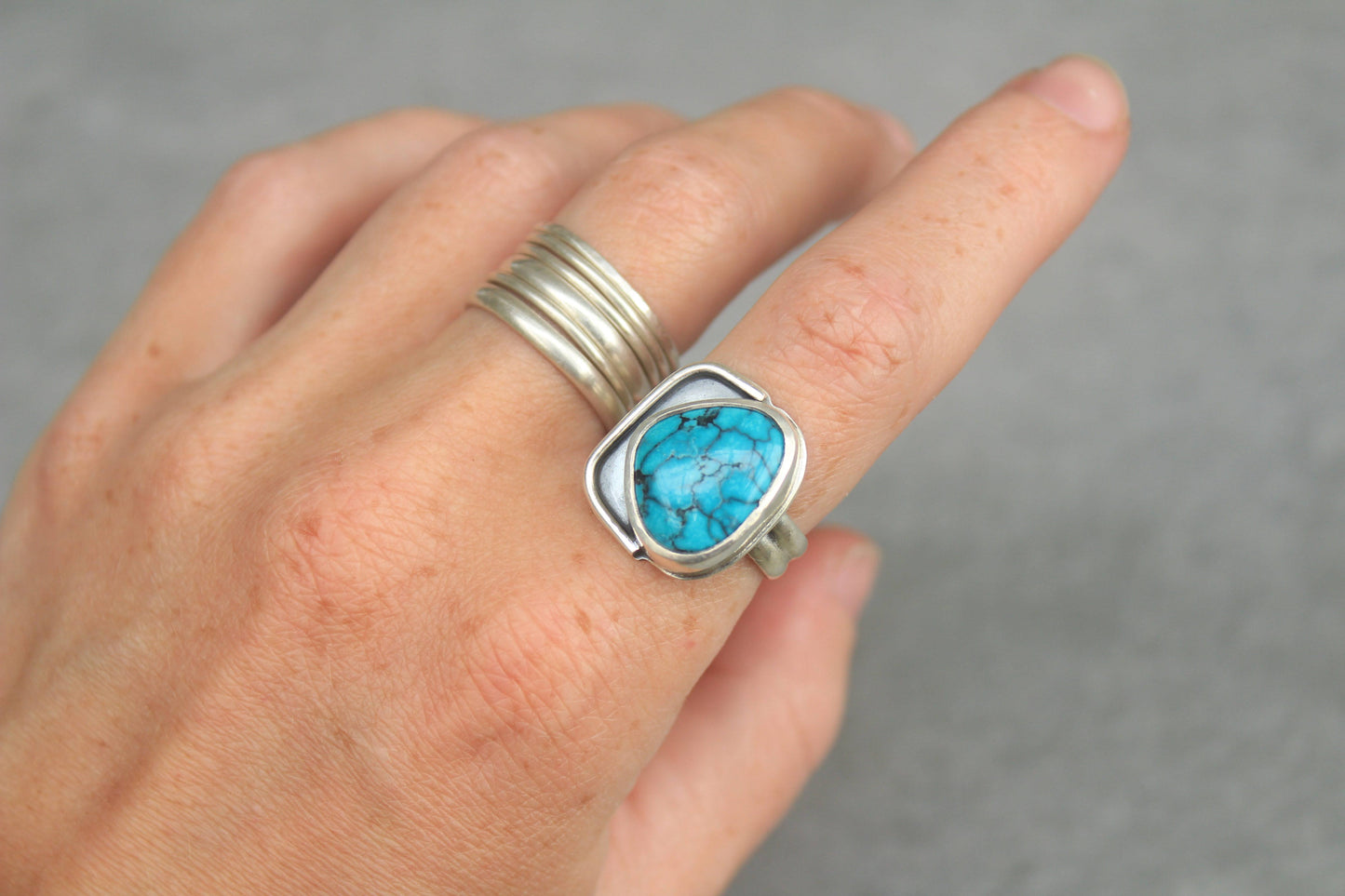 square turquoise ring