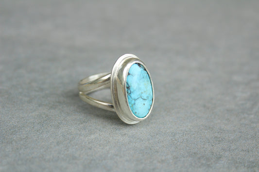 split band simple turquoise ring
