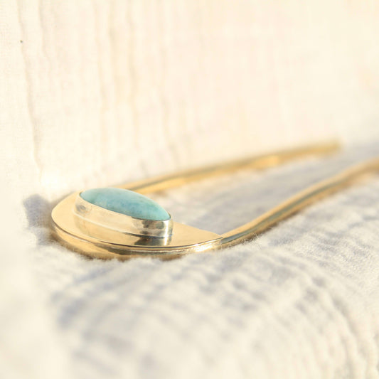 larimar brass hair fork (M)