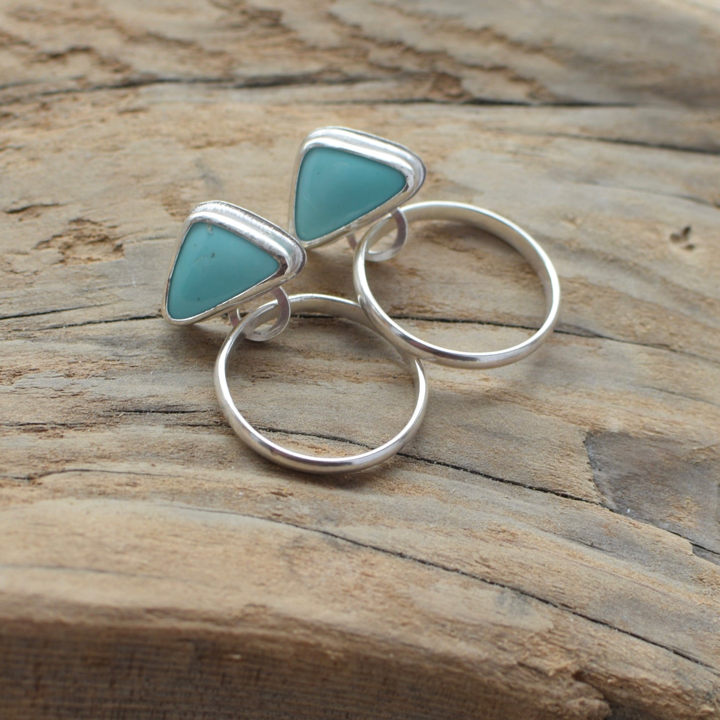 mini turquoise hoop studs